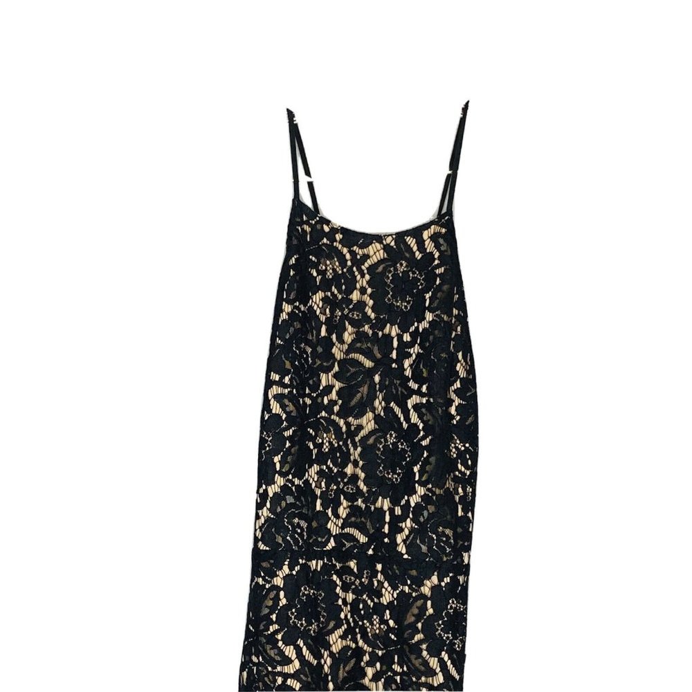 ASTR Black High Neck Lace Mini Dress L - Picture 3 of 4